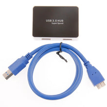 Load image into Gallery viewer, CR-H302 Mirror Surface 4 Ports USB 3.0 Super Speed 5Gbps HUB + 60cm USB 3.0 Transmission Cable, H302 White, H302 Black