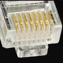 Load image into Gallery viewer, 100pcs /Pack High-Performance RJ45 Connector Modular Plug, Gold: 3u 3 Feet, Gold: 3u 3 Feet