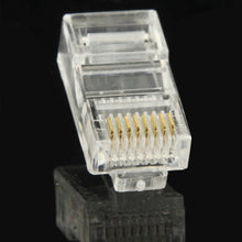 Load image into Gallery viewer, 100pcs /Pack RJ45 Connector Modular Plug, Gold: 3u, Gold: 3u