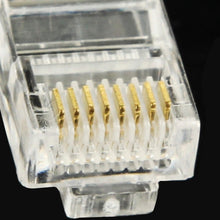 Load image into Gallery viewer, 100pcs /Pack RJ45 Connector Modular Plug, Gold: 3u, Gold: 3u