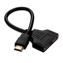 Load image into Gallery viewer, 30cm 1080P HDMI Port Male to 2 Female 1 in 2 out Splitter Cable Adapter Converter, 1 in 2