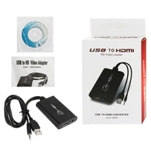 Load image into Gallery viewer, USB 2.0 to HDMI HD Video Leader Converter for HDTV, Support Full HD 1080P, USB 2.0 to HDMI