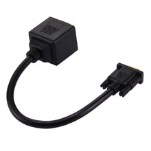 Load image into Gallery viewer, 30cm VGA Male to 2 VGA Female Splitter Cable, VGA Male