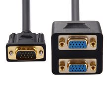 Load image into Gallery viewer, 30cm VGA Male to 2 VGA Female Splitter Cable, VGA Male
