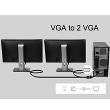 Load image into Gallery viewer, 30cm VGA Male to 2 VGA Female Splitter Cable, VGA Male