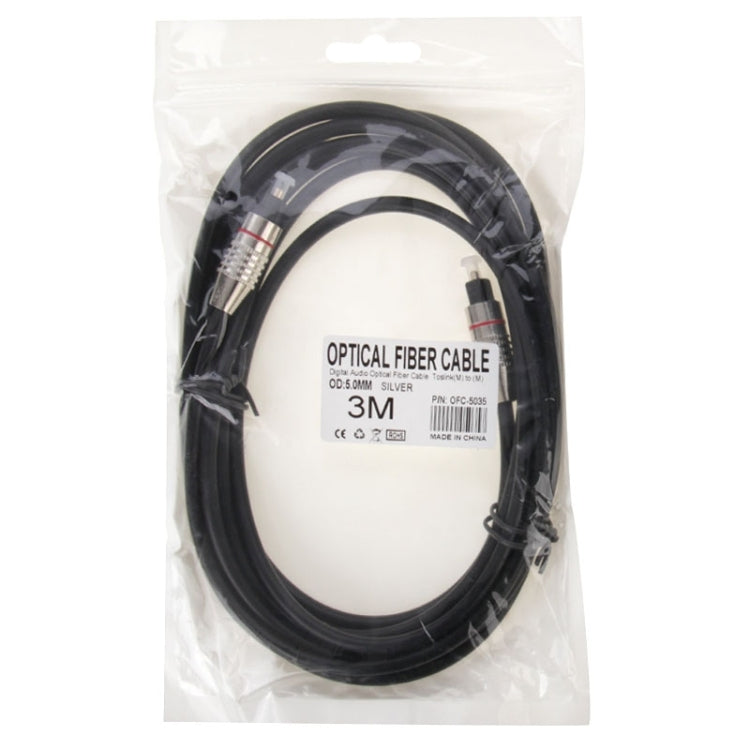 Digital Audio Optical Fiber Cable Toslink M to M, OD: 5.0mm, Length: 3m, 3m