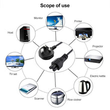 Load image into Gallery viewer, High Quality 3 Prong Style UK Notebook AC Power Cord, Length: 1.5m, 3 Prong Style UK Plug, Length: 1.5m