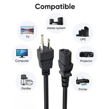 Load image into Gallery viewer, High Quality 3 Prong Style US Notebook AC Power Cord, Length: 1.8m, US Plug, 1.8m