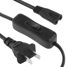 Load image into Gallery viewer, 2 Prong Style US Plug AC Power Cord with 304 Switch, Length: 1.5m, Length: 1.5m