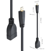 Load image into Gallery viewer, 17cm Micro HDMI Male to HDMI Female Adapter Cable, Length: 17cm