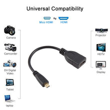 Load image into Gallery viewer, 17cm Micro HDMI Male to HDMI Female Adapter Cable, Length: 17cm