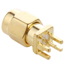 Load image into Gallery viewer, 10 PCS Gold Plated SMA Male Jack Socket PCB Edge Mount Solder 0.62 inch RF Connector Adapter, SMA Male Jack Socket