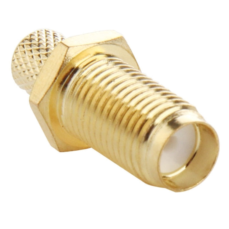 10 PCS Gold Plated SMA Female Crimp RF Connector Adapter for RG58 / RG400 / RG142 / LMR195 Cable, Crimp RP-SMA Female