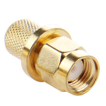 Load image into Gallery viewer, 10 PCS Gold Plated SMA Male Plug Crimp RF Connector Adapter for RG58 / RG142 / LMR195 Cable, SMA Male Plug