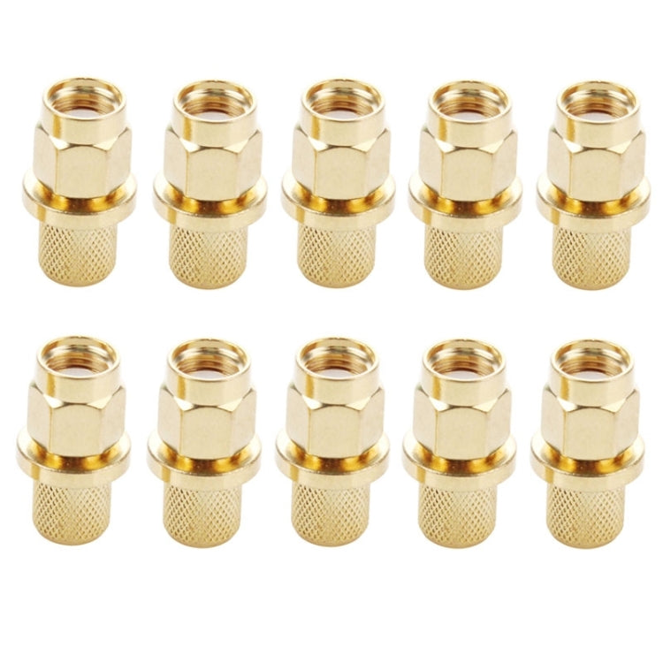 10 PCS LMR300 5D-FB Gold Plated RP-SMA Male Plug Pin Crimp RF Connector Adapter, RP-SMA Male Plug