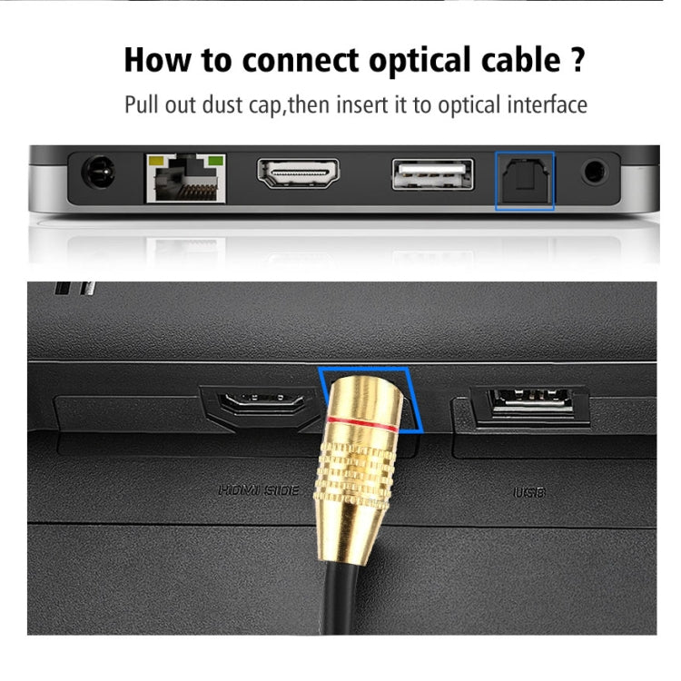 Digital Audio Optical Fiber Toslink Cable, Cable Length: 5m, OD: 5.0mm, 5m