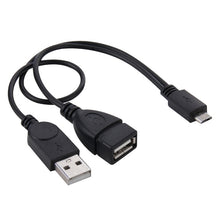 Load image into Gallery viewer, Micro USB to USB 2.0 Male &amp; USB 2.0 Female Host OTG Converter Adapter Cable, Length: About 30cm, Micro USB to USB 2.0 AM+AF