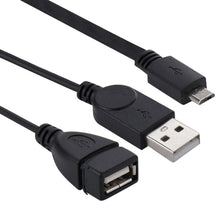 Load image into Gallery viewer, Micro USB to USB 2.0 Male &amp; USB 2.0 Female Host OTG Converter Adapter Cable, Length: About 30cm, Micro USB to USB 2.0 AM+AF