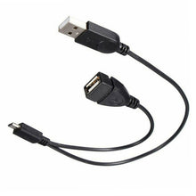 Load image into Gallery viewer, Micro USB to USB 2.0 Male &amp; USB 2.0 Female Host OTG Converter Adapter Cable, Length: About 30cm, Micro USB to USB 2.0 AM+AF