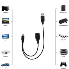 Load image into Gallery viewer, Micro USB to USB 2.0 Male &amp; USB 2.0 Female Host OTG Converter Adapter Cable, Length: About 30cm, Micro USB to USB 2.0 AM+AF