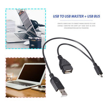 Load image into Gallery viewer, Micro USB to USB 2.0 Male &amp; USB 2.0 Female Host OTG Converter Adapter Cable, Length: About 30cm, Micro USB to USB 2.0 AM+AF