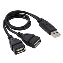 Load image into Gallery viewer, USB 2.0 Male to 2 Dual USB Female Jack Adapter Cable for Computer / Laptop, Length: About 30cm, USB 2.0 AM to 2 USB 2.0 AF