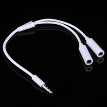 Load image into Gallery viewer, 3.5mm Male to 2 Female Plug Jack Stereo Audio Cable for iPhone 6S &amp; 6S Plus &amp; 6 &amp; 6 Plus &amp; 5, iPad Air 2 &amp; Air, Samsung, iPod Laptop, MP3, Length: 24cm, 3.5mm Male to 2 Female