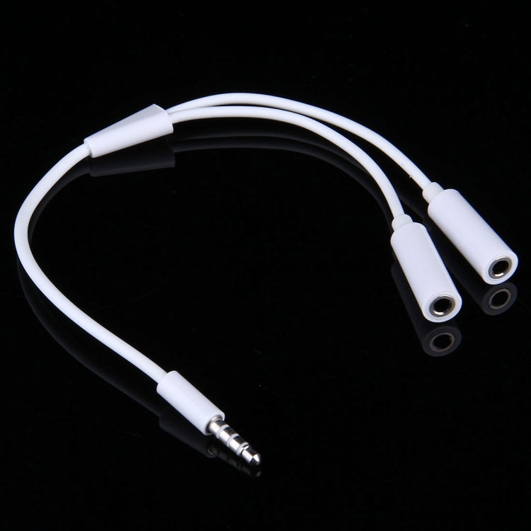 3.5mm Male to 2 Female Plug Jack Stereo Audio Cable for iPhone 6S & 6S Plus & 6 & 6 Plus & 5, iPad Air 2 & Air, Samsung, iPod Laptop, MP3, Length: 24cm, 3.5mm Male to 2 Female