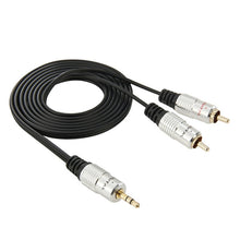 Load image into Gallery viewer, 3.5mm Jack Stereo to 2 RCA Male Audio Cable, Length: 1.5m, 2 RCA, Length: 1.5m