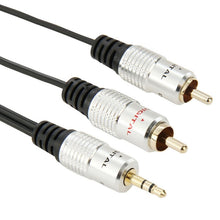 Load image into Gallery viewer, 3.5mm Jack Stereo to 2 RCA Male Audio Cable, Length: 1.5m, 2 RCA, Length: 1.5m
