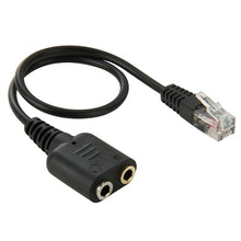 Load image into Gallery viewer, RJ9 Male to 2 x 3.5mm Female Audio Cable, Length: 20cm, RJ9 Male to 2 x 3.5mm Female