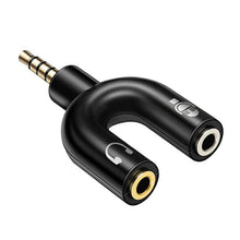 Load image into Gallery viewer, 3.5mm Stereo Male to 3.5mm Headphone &amp; Mic Female Splitter Adapter