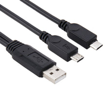 Load image into Gallery viewer, USB 2.0 Male to 2 Micro USB Male Cable, Length: About 30cm, USB 2.0 AM  to 2 Micro USB