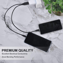 Load image into Gallery viewer, USB 2.0 Male to 2 Micro USB Male Cable, Length: About 30cm, USB 2.0 AM  to 2 Micro USB