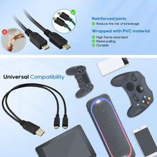 Load image into Gallery viewer, USB 2.0 Male to 2 Micro USB Male Cable, Length: About 30cm, USB 2.0 AM  to 2 Micro USB