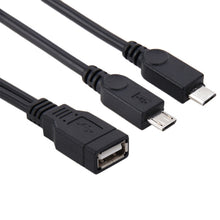 Load image into Gallery viewer, USB 2.0 Female to 2 Micro USB Male Cable, Length: About 30cm, USB 2.0 AF to 2 Micro USB