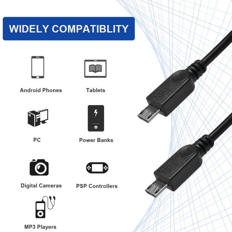 USB 2.0 Female to 2 Micro USB Male Cable, Length: About 30cm, USB 2.0 AF to 2 Micro USB