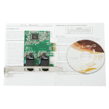 Load image into Gallery viewer, PCI-Express Dual Gigabit Ethernet Controller Card Adapter 2 Port RJ45 10/100/1000 BASE-T (IO-PCE8111-2GLAN), 2 Ports RJ45