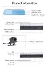Load image into Gallery viewer, Full HD 1080P 4.3 inch Screen Display Dual Camera Vehicle DVR, 140 Degree Wide Angle Viewing, Support Night Vision / Parking Monitoring / Loop Recording / Motion Detection / G-Sensor / TF Card, 4.3 inch