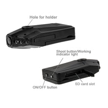 Load image into Gallery viewer, 2.5 inch Screen High Definition Video Recorder, 6 LED Light, AVI Video Format, Support SD Card, Loop Recording Function (Generalplus Scheme), 2.5 inch