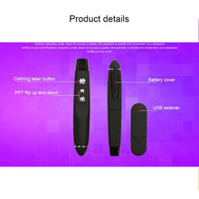 Load image into Gallery viewer, PP-1000 Multimedia Presentation Remote PowerPoint Clicker 2.4GHz RF Laser Pointer with USB Receiver