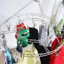 Load image into Gallery viewer, Round Stainless Steel Clothes Clip Hanger with 20 Clips, 20 Clips Hanger