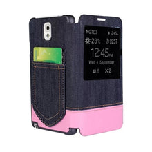 Load image into Gallery viewer, Jeans Style Flip Leather Case with Credit Card Slots &amp; Call Display ID for Galaxy Note III / N9000