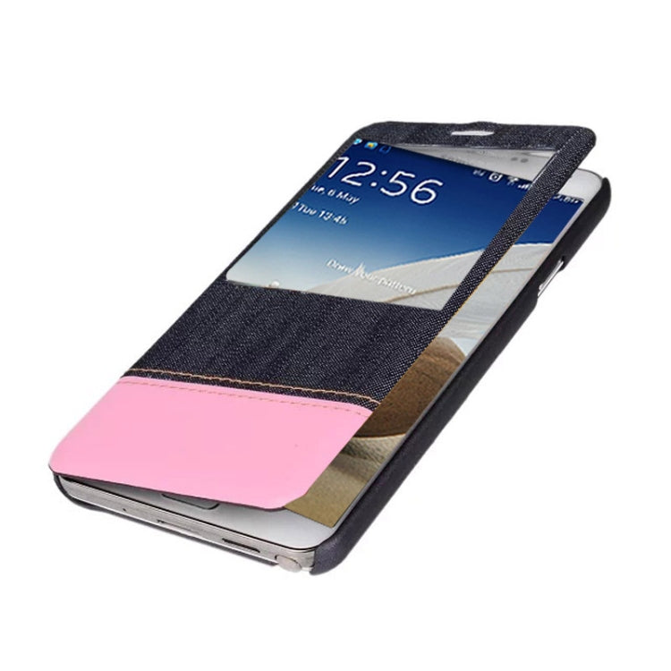 Jeans Style Flip Leather Case with Credit Card Slots & Call Display ID for Galaxy Note III / N9000