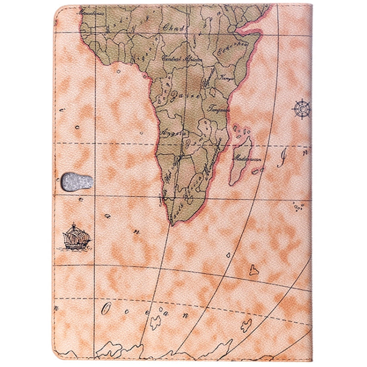 World Map Pattern Flip Leather Case with Holder for Galaxy Tab S 10.5 / T800, Random Delivery (Light Yellow)