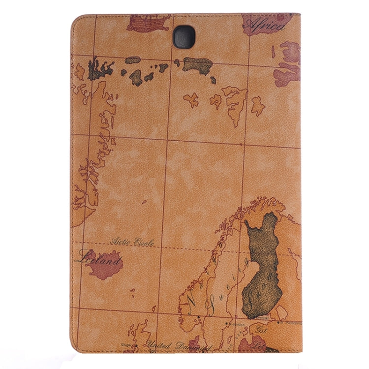 Map Pattern Leather Case with Holder & Card slots & Wallet for Galaxy Tab A 9.7 4G LTE / T555, Random Pattern Delivery