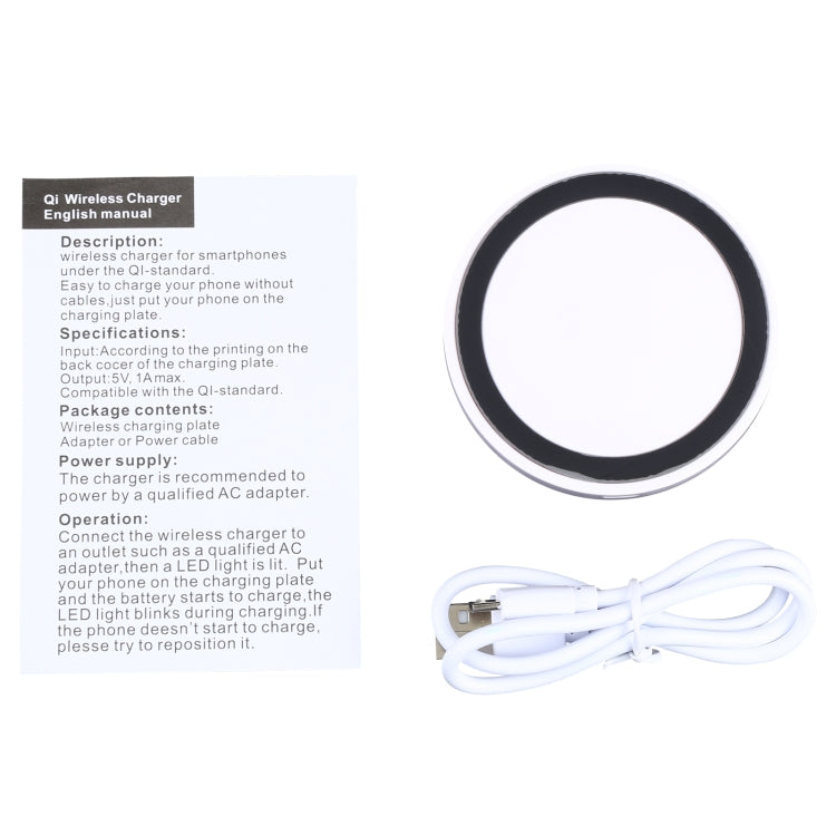 Universal QI Standard Round Wireless Charging Pad (White + Red), White + Black, White, Black + White, Grey+Black, White + Red