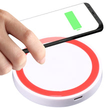 Load image into Gallery viewer, Universal QI Standard Round Wireless Charging Pad (White + Red)