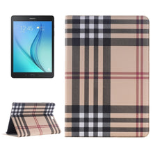 Load image into Gallery viewer, Plaid Pattern Leather Case with Holder &amp; Card slots &amp; Wallet for Galaxy Tab A 9.7 4G LTE / T555