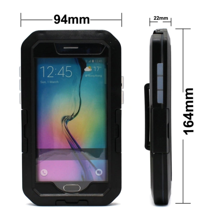 For Galaxy S6 edge / G925 IPX4 Waterproof Shock Protection Tough Case with Bicycle Handlebar Holder